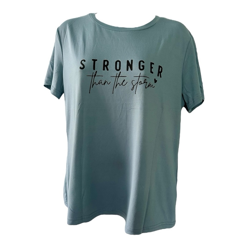 Stronger Than The Storm Women's Blue Tee